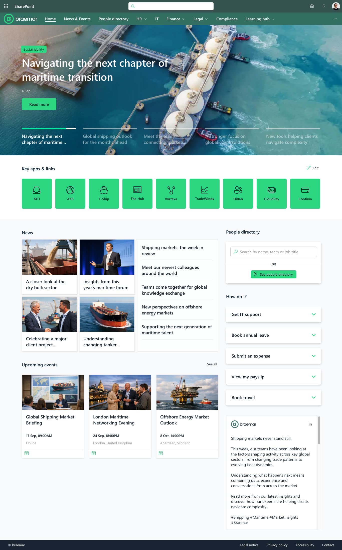 Braemar: a single-handed intranet rebuild for consistency and governance, powered by Lightspeed365