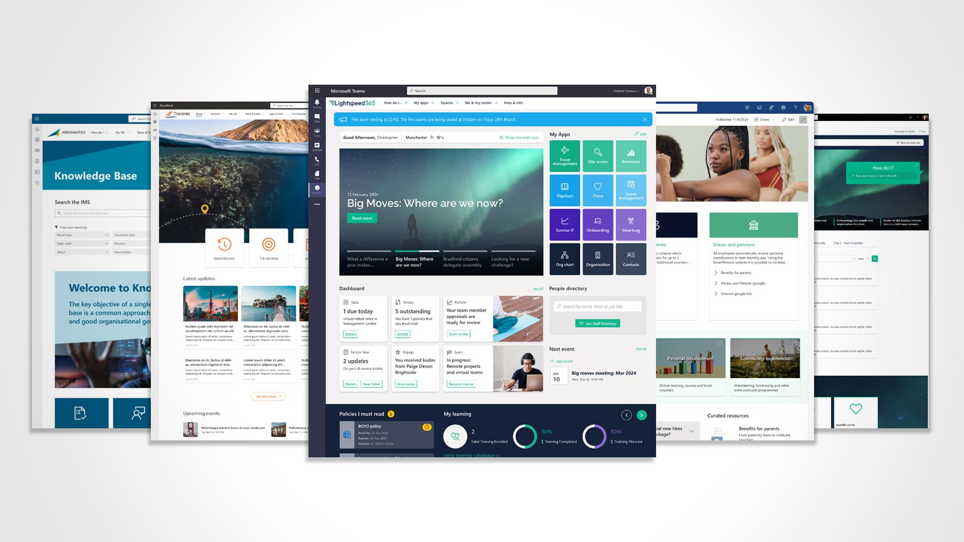 SharePoint site page templates in Lightspeed365
