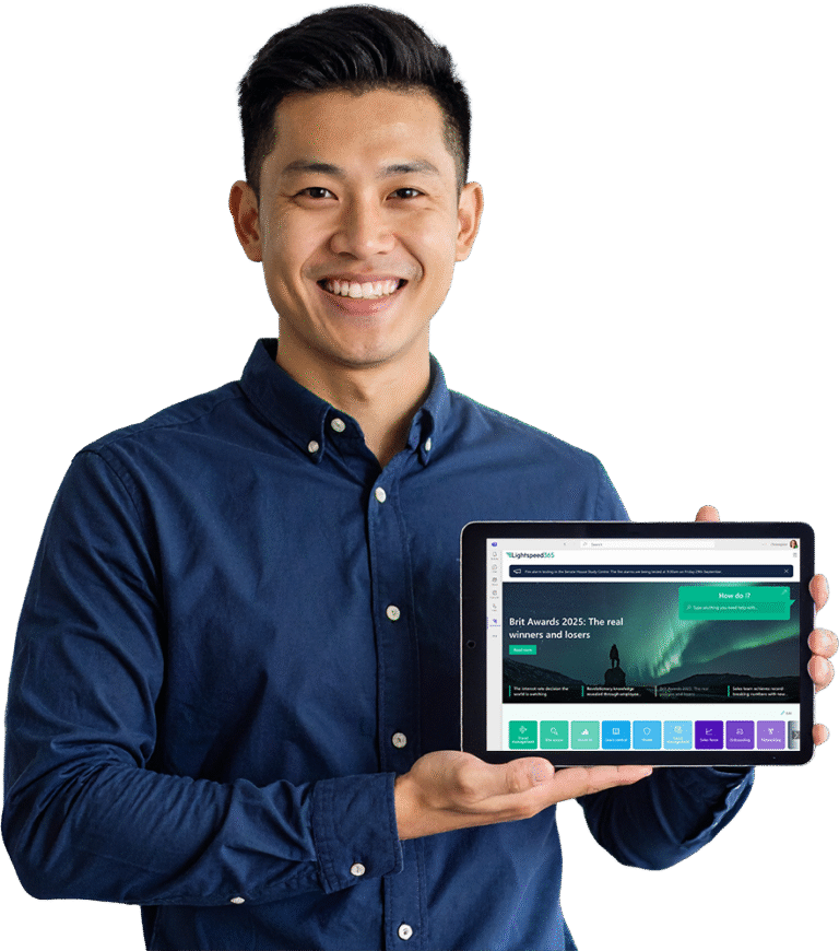Lightspeed365 intranet in MS Teams on tablet